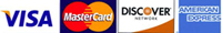 We Accept Mastercard Visa Amex Discover and Paypal